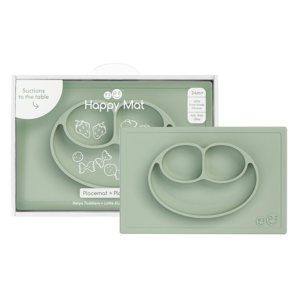 EZPZ Happy Mat Silicone Placemat, sage